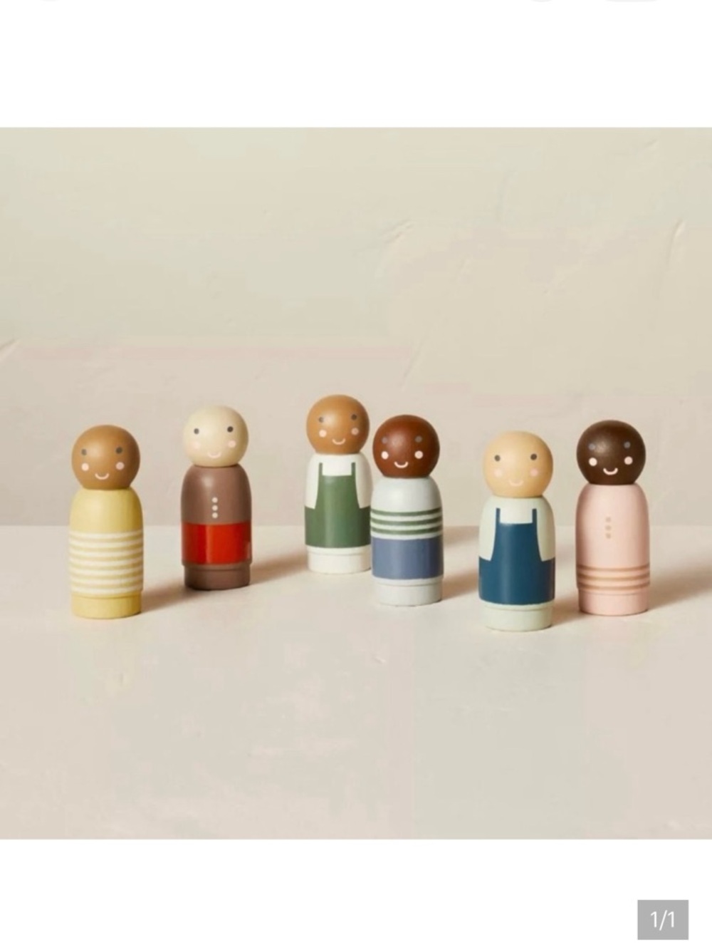 Hearth & Hand Magnolia Wood Toy Peg Pal Wooden People Set (6 PCS) NEW IN BOX